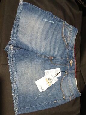Calvin Klein Jeans Faded Blue Frayed Hem Denim Shorts